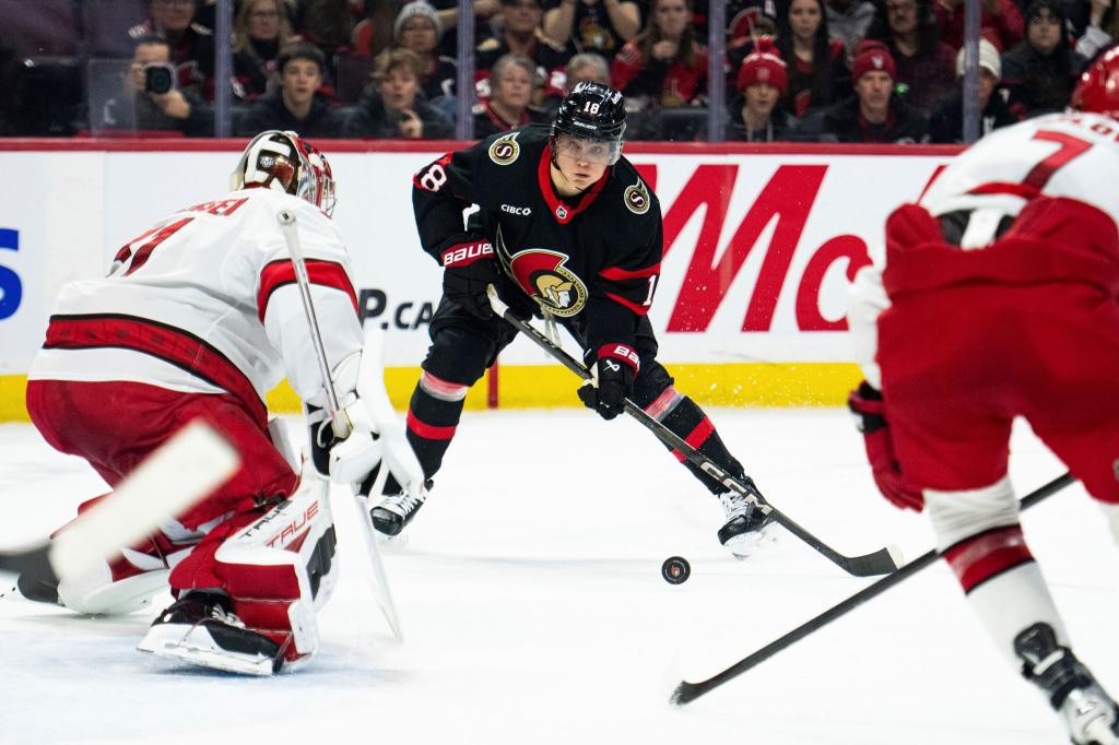 Die WM-Teilnahme von Deutschlands NHL-Star Tim Stützle wird immer wahrscheinlicher. - Foto: Spencer Colby/The Canadian Press/AP/dpa