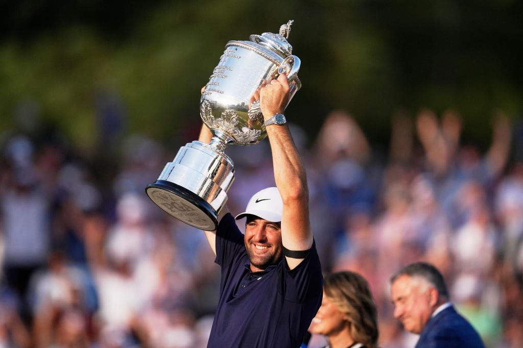 Scottie Scheffler holte sich bei der PGA Championship den dritten Major-Sieg seiner Karriere. - Foto: George Walker IV/AP/dpa