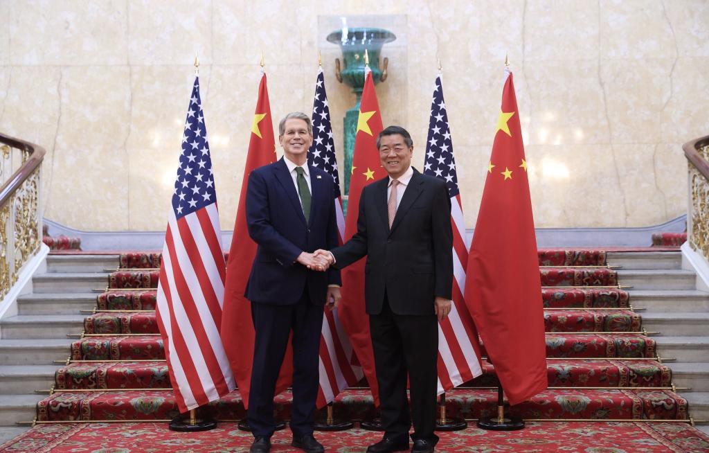 China und die USA sprechen in London über ihren Handelsstreit. - Foto: Li Ying/XinHua/dpa