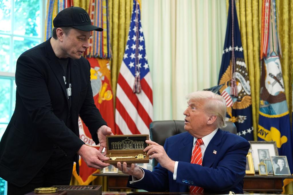 US-Präsident Donald Trump und Elon Musk. - Foto: Evan Vucci/AP/dpa