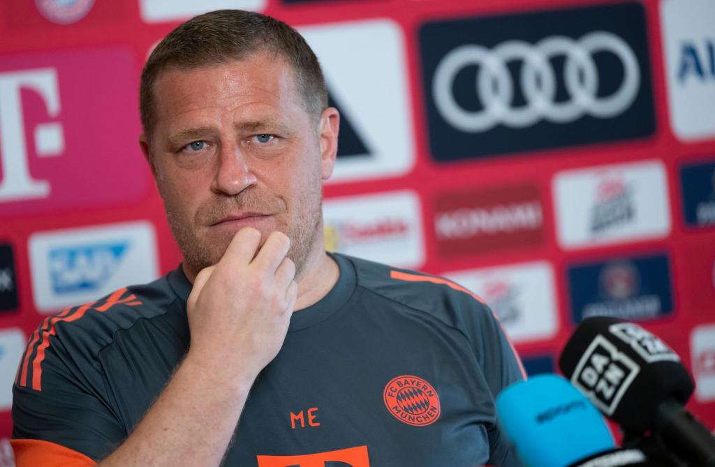 Sportvorstand Max Eberl äußert sich im Teamhotel des FC Bayern in Orlando zu Leroy Sané. - Foto: Sven Hoppe/dpa
