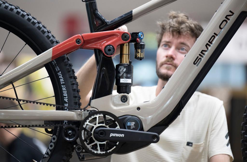 E-Bikes stehen im Zentrum der Messe Eurobike. - Foto: Boris Roessler/dpa
