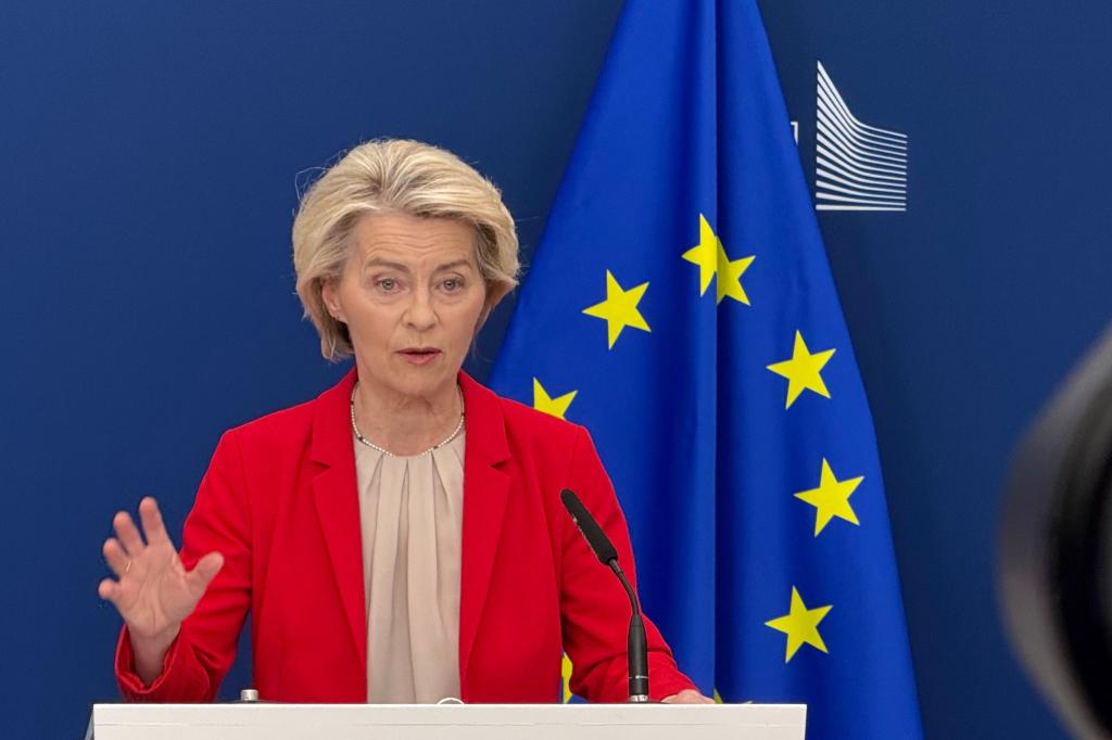 Kommisionspräsidentin von der Leyen: Die Digitalbranche fürchtet, dass die EU ihr Digitalgesetz im Zollstreit mit den USA lockert (Archivbild) - Foto: Helena Dolderer/dpa