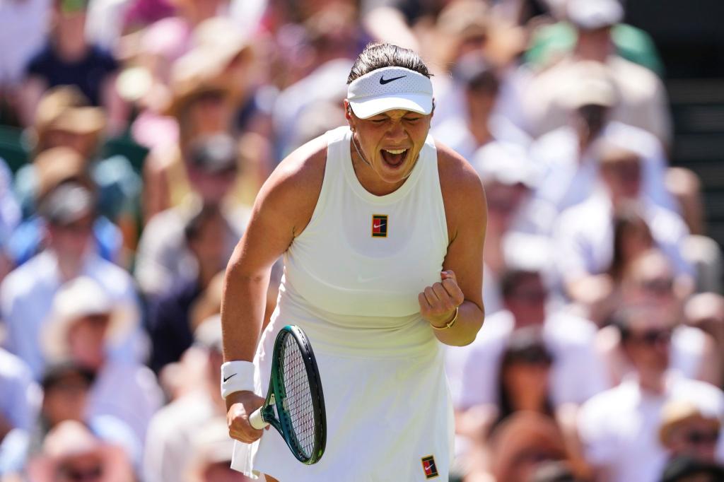 Amanda Anisimova bejubelt den Einzug in ihr erstes Grand-Slam-Finale - Foto: Kirsty Wigglesworth/AP/dpa