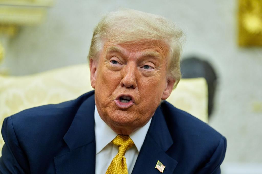 Not amused: US-Präsident Trump. - Foto: Alex Brandon/AP/dpa