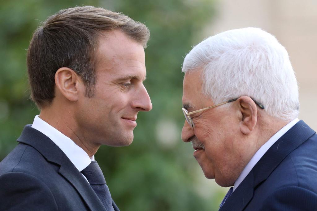 Der französische Präsident Emmanuel Macron will Palästina als Staat anerkennen und hat dazu einen Brief an den Palästinenserpräsidenten Mahmud Abbas veröffentlicht. - Foto: Ludovic Marin/AFP/dpa