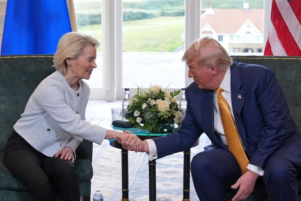 Die USA und die EU haben sich auf eine Grundsatzvereinbarung im Zollstreit geeinigt. - Foto: Jacquelyn Martin/AP/dpa