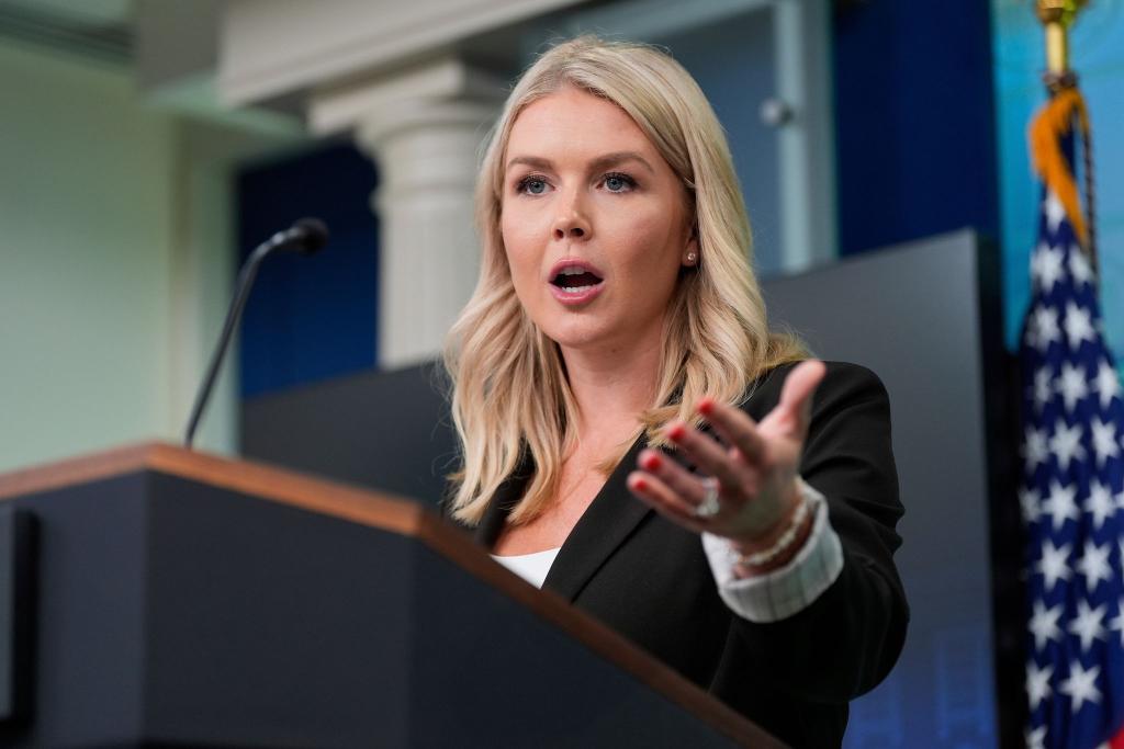Die Pressesprecherin des Weißen Hauses, Karoline Leavitt. (Archivfoto) - Foto: Alex Brandon/AP/dpa