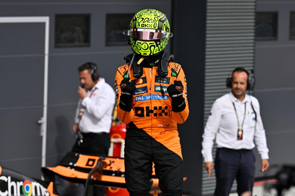 Lando Norris setzte in Ungarn auf eine gewagte Strategie und gewann. - Foto: Denes Erdos/AP/dpa