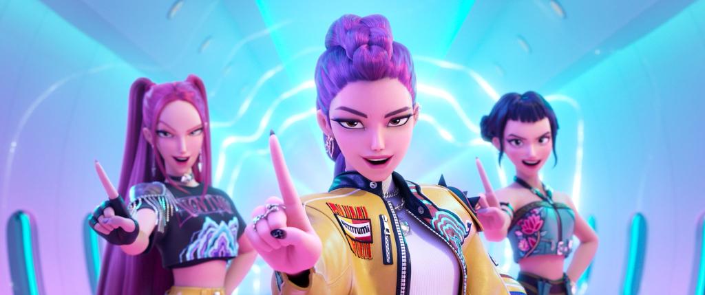 Von links nach rechts: Mira, Rumi und Zoey - die Heldinnen aus dem Animationsfilm «KPop Demon Hunters». (Netflix-Bild) - Foto: -/©2025 Netflix/dpa