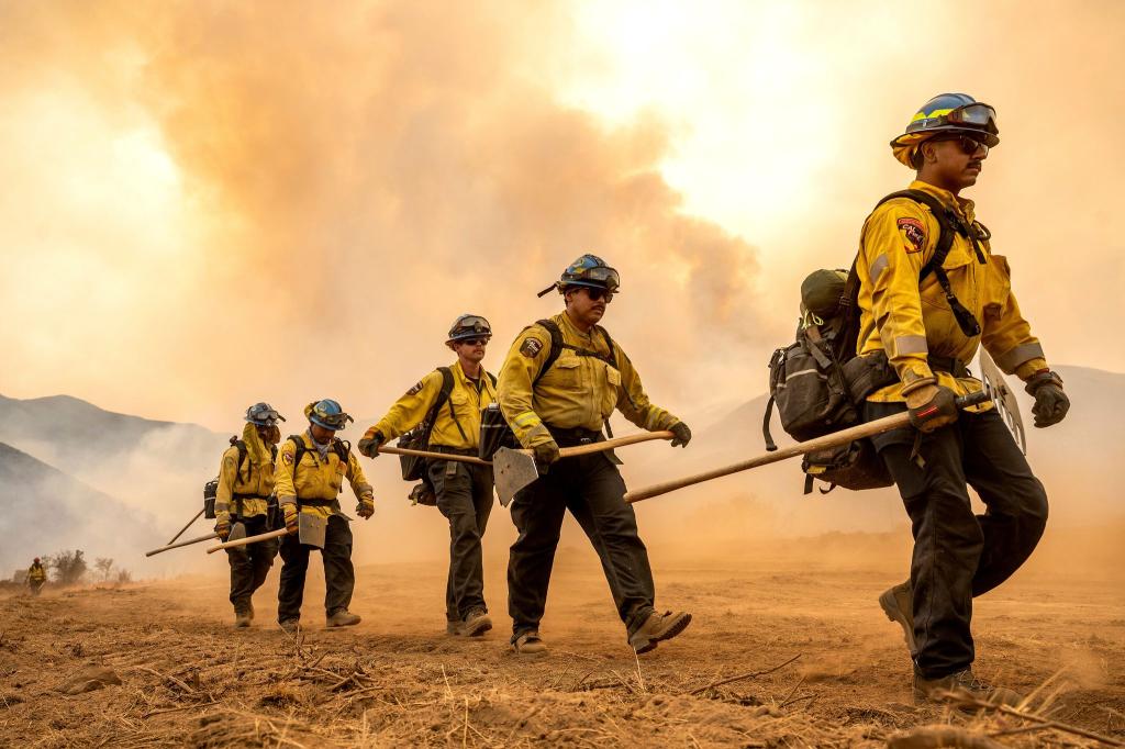 Mehr als 2.000 Einsatzkräfte kämpfen gegen das «Gifford Fire» in einem Waldgebiet nahe Santa Barbara. - Foto: Noah Berger/AP/dpa