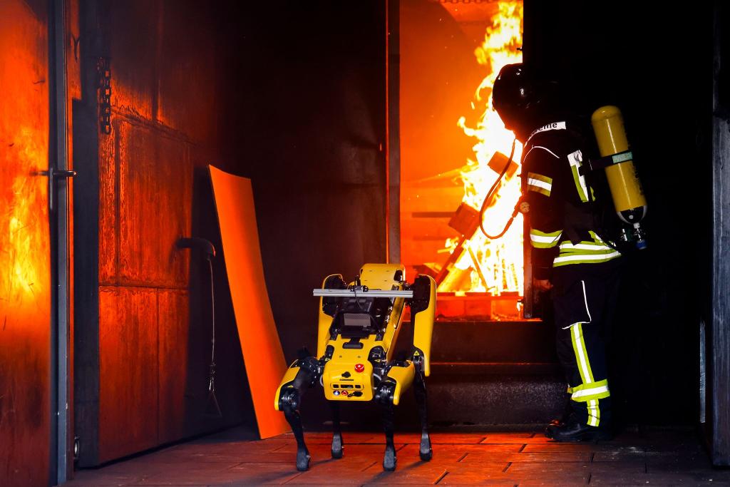 Informatiker wollen Roboter «Byte» den Umgang mit Flammen beibringen. - Foto: Frank Molter/dpa