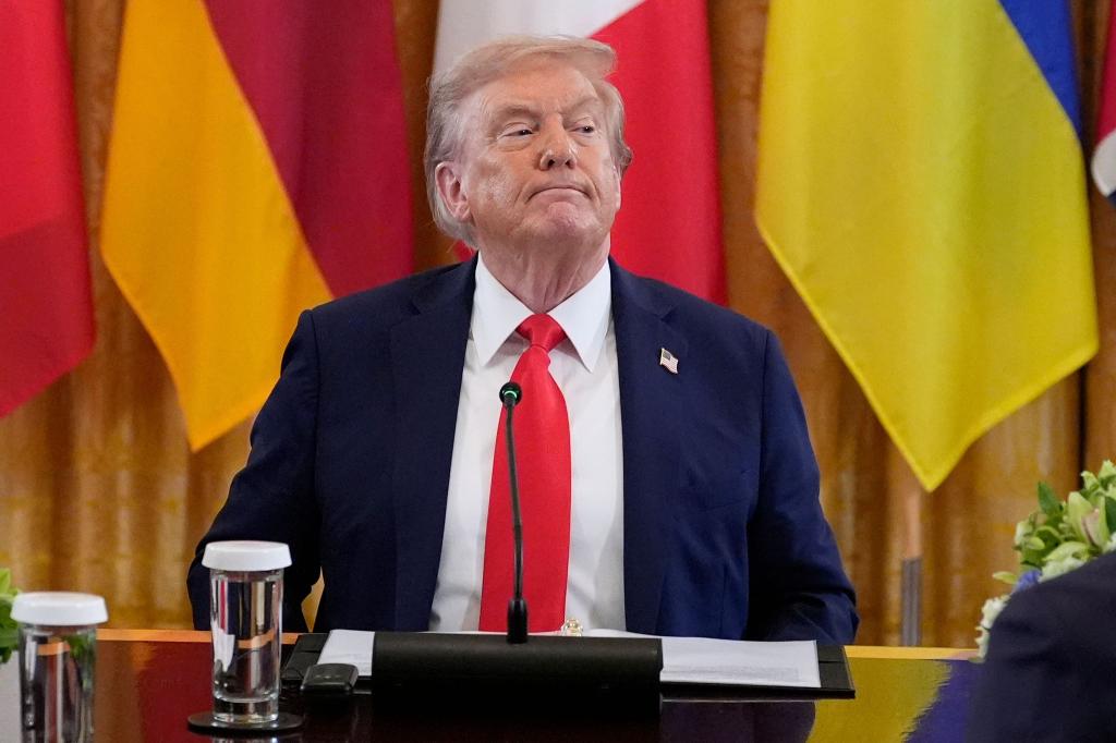 Der Ukraine-Gipfel wurde für ein Telefonat zwischen Trump und Putin unterbrochen. - Foto: Alex Brandon/AP/dpa