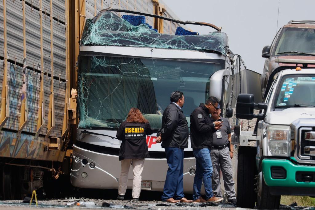 Der Busfahrer soll versucht haben, es noch vor dem Zug auf die andere Seite zu schaffen. - Foto: Ramses Mercado Valdes/AP/dpa