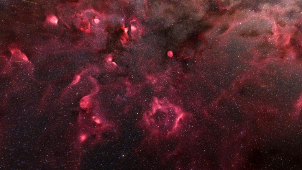 Eine Animation der Esa zeigt einen Ausschnitt aus der 3D-Karte zu Regionen unserer Milchstraße, in denen neue Sterne entstehen. - Foto: -/ESA/Gaia/DPAC, S. Payne-Wardenaar, L. McCallum et al (2025)/dpa