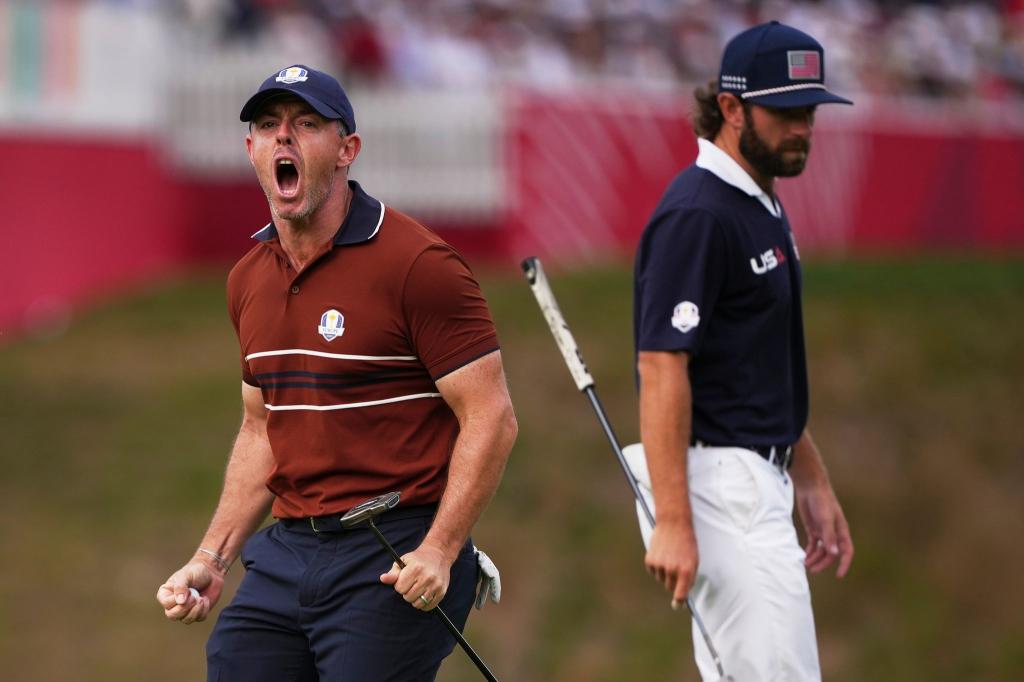 Rory McIlroy und das europäische Team haben beim Ryder Cup viel mehr zu bejubeln als die Gastgeber. - Foto: Matt Slocum/AP/dpa