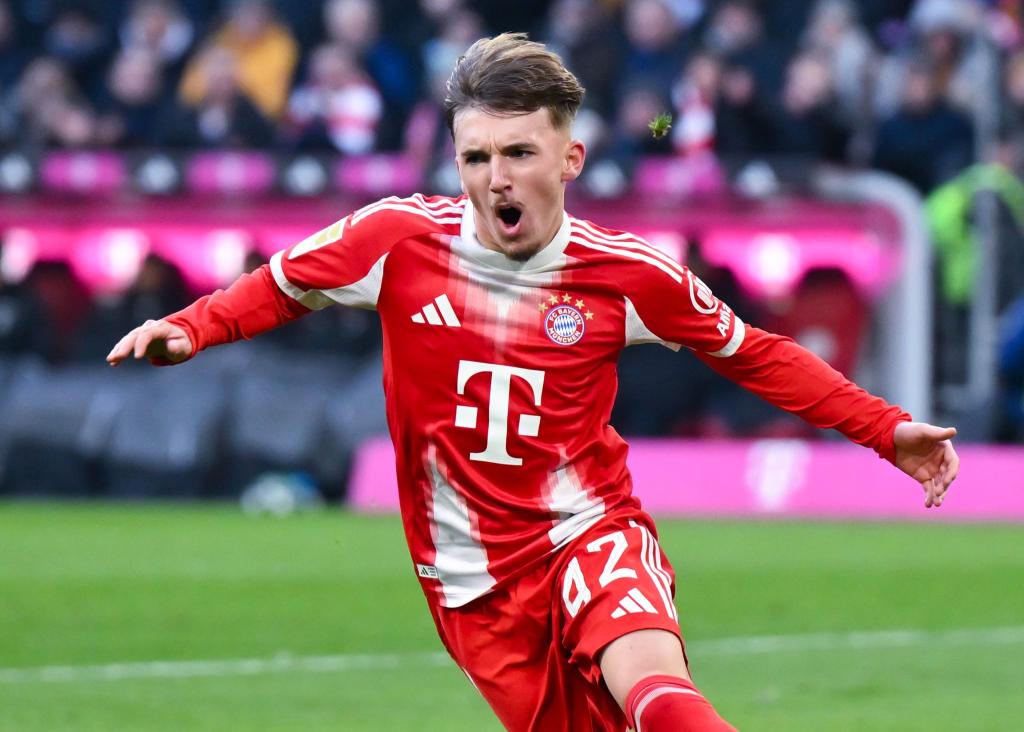 Lennart Karl jubelt nach seinem Tor gegen Freiburg. - Foto: Sven Hoppe/dpa