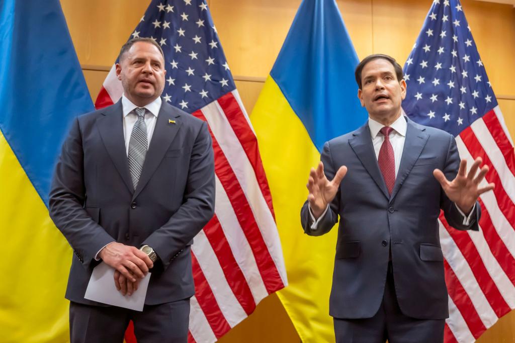 Die Ukraine könnte US-Außenminister Marco Rubio zufolge mehr Bedenkzeit bekommen. - Foto: Martial Trezzini/KEYSTONE/dpa