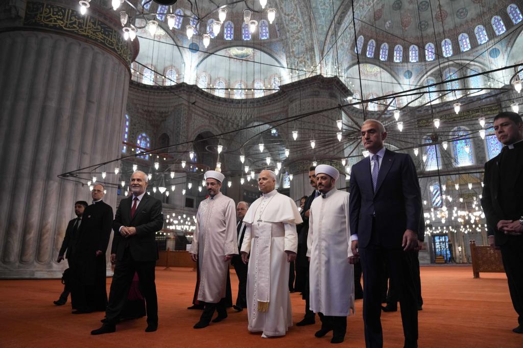 Der Papst besucht die Blaue Moschee in Istanbul - und will damit ein Zeichen für den interreligiösen Dialog setzen. - Foto: Domenico Stinellis/AP/dpa