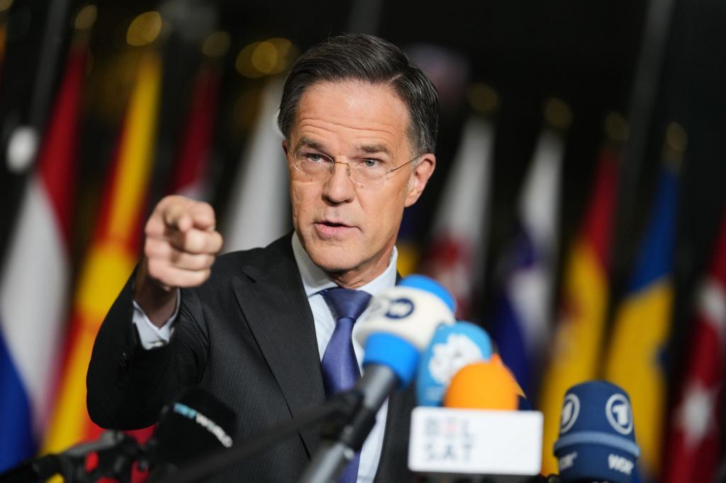 Wirbt um frisches Geld für US-Waffen für die Ukraine: Nato-Generalsekretär Mark Rutte. - Foto: Virginia Mayo/AP/dpa