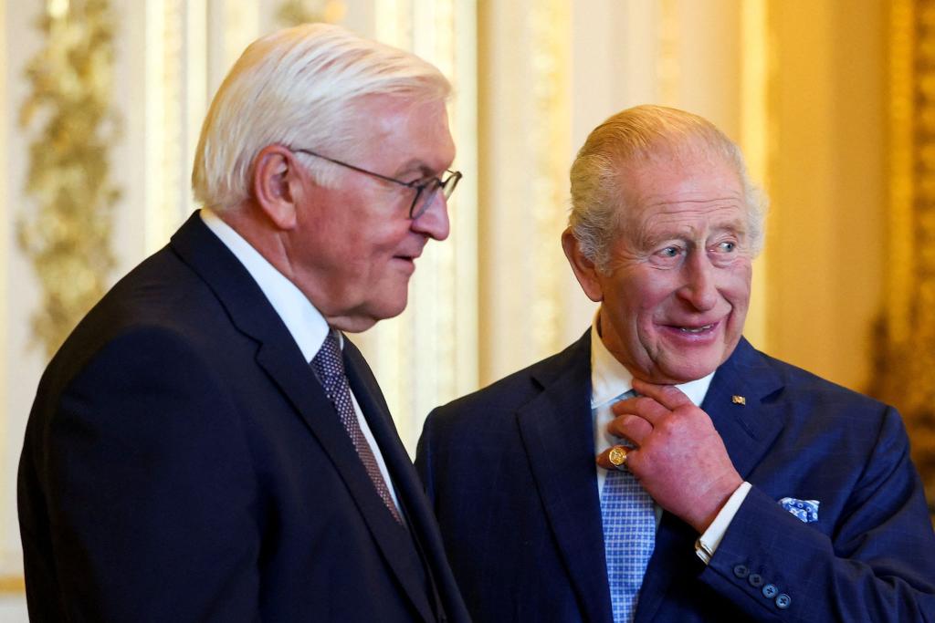 Bundespräsident Frank-Walter Steinmeier und König Charles III. in Schloss Windsor. - Foto: Hannah Mckay/PA Wire/dpa