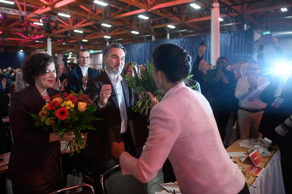 Führungswechsel beim BSW: Sahra Wagenknecht gibt den Vorsitz ab, Amira Mohamed Ali und Fabio De Masi sind gewählt. - Foto: Klaus-Dietmar Gabbert/dpa