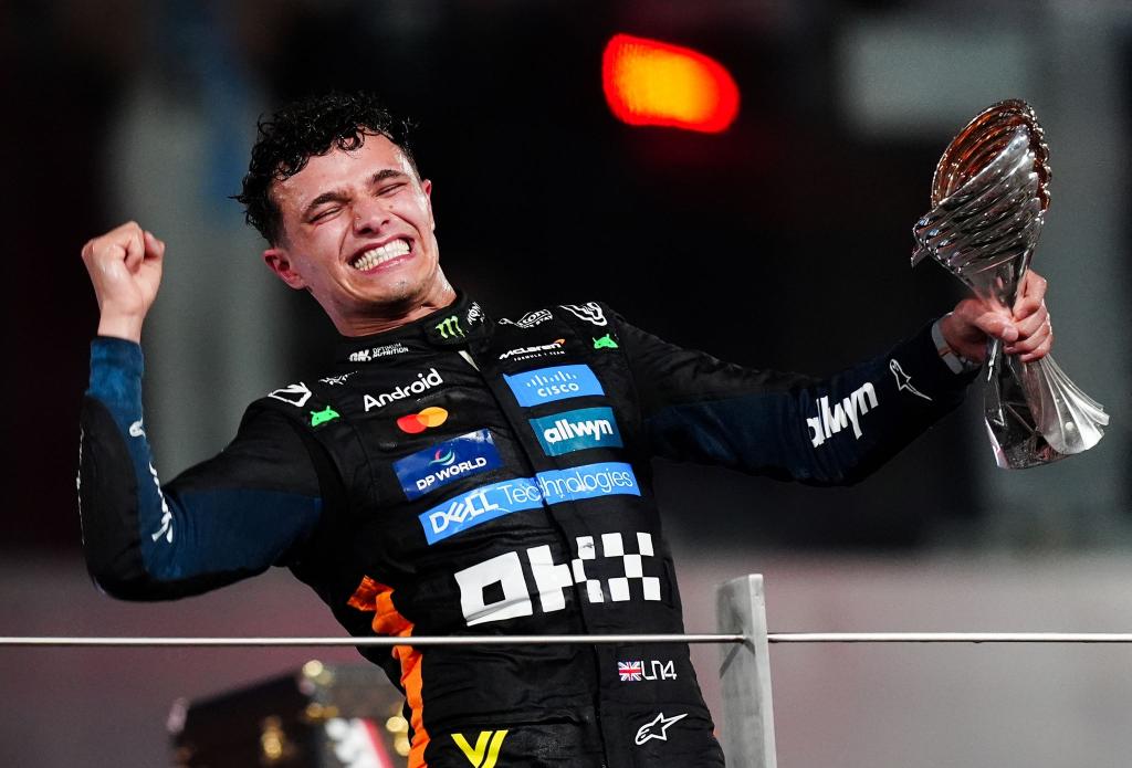 Am Ziel seiner Träume: Der neue Formel-1-Weltmeister Lando Norris. - Foto: David Davies/PA Wire/dpa