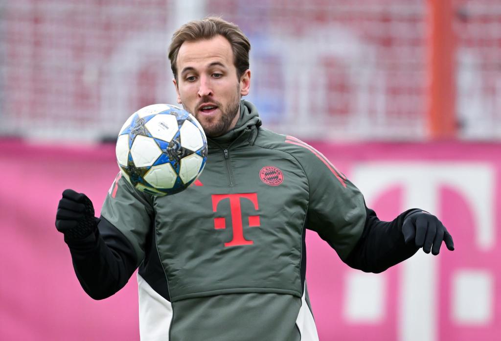 Harry Kane beim Training. Gegen Sporting wird der Torjäger wieder starten. - Foto: Sven Hoppe/dpa