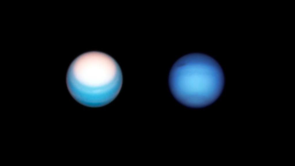 Neue Untersuchungen legen nahe, dass Uranus und Neptun eher felsig statt eisig sein könnten - Foto: A. Simon; M. H. Wong; OPAL team/NASA/ESA,/dpa