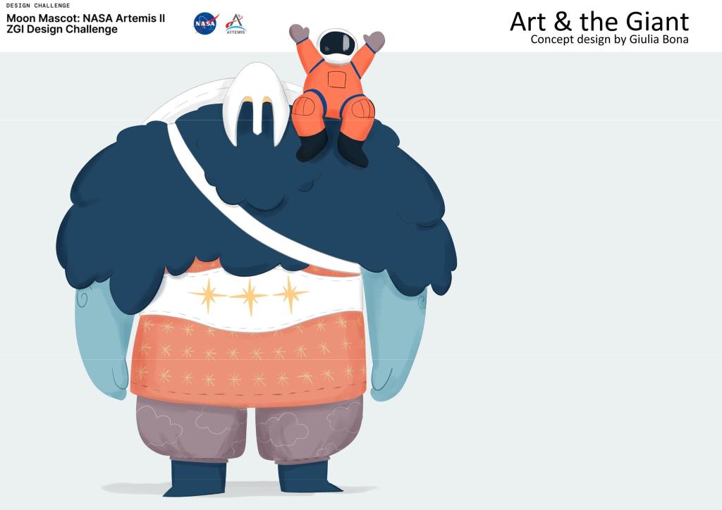 So könnte das Maskottchen für die «Artemis 2»-Mission aussehen. - Foto: Giulia Bona/Freelancer/Nasa /dpa