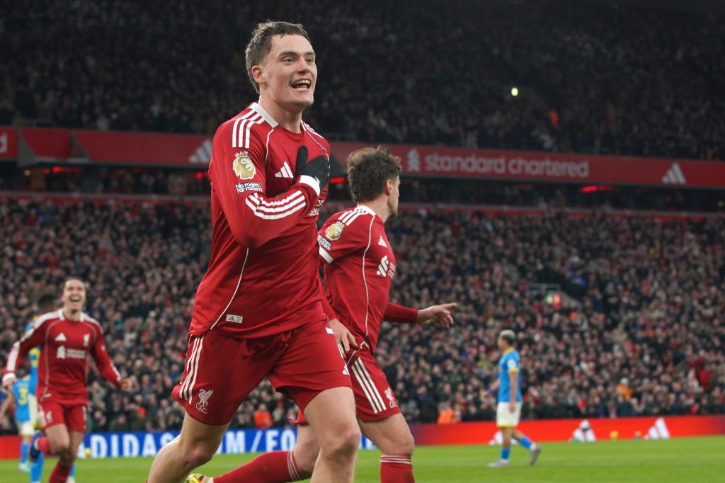 Florian Wirtz erzielte sein erstes Pflichtspieltor für den FC Liverpool. - Foto: Ian Hodgson/AP/dpa