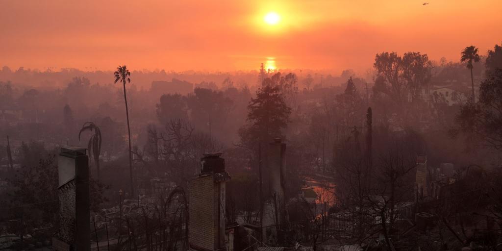 Die Verwüstung durch das Palisades-Feuer in Los Angeles. (Archivbild) - Foto: Jae C. Hong/AP/dpa