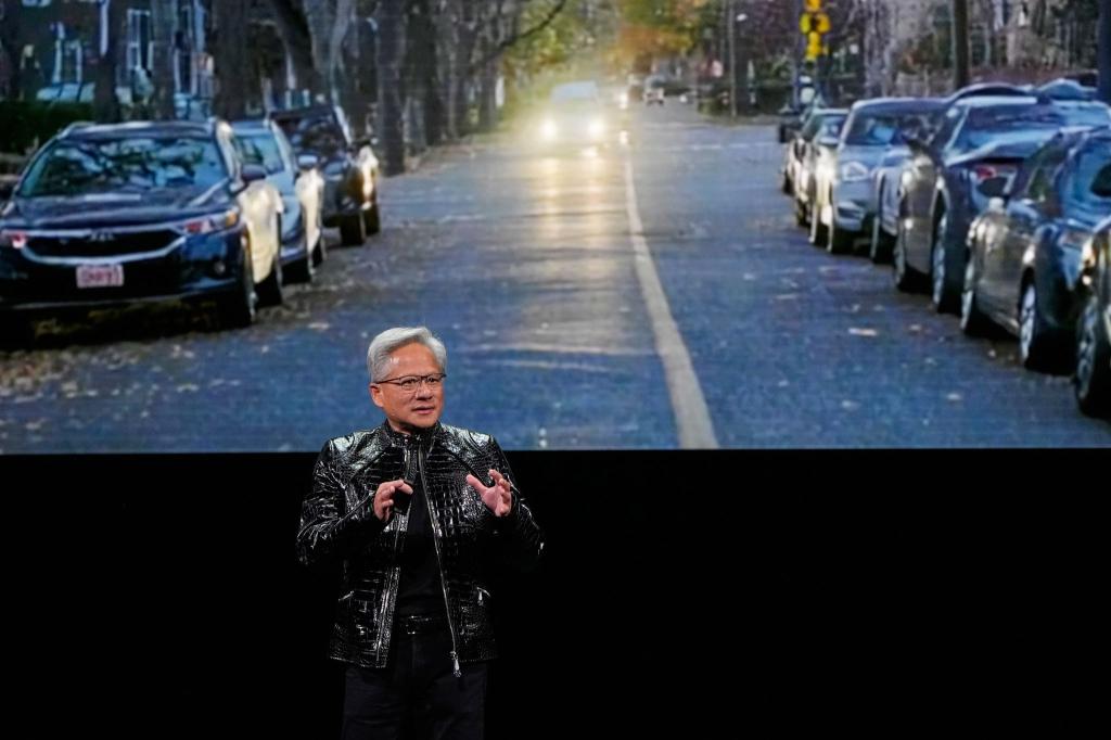 Nvidia will ab 2027 mit einem noch nicht benannten Partner Robotaxis auf die Straße bringen. - Foto: John Locher/AP/dpa