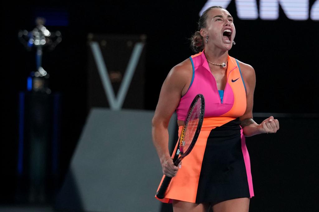 Aryna Sabalenka hat in Melbourne ihren dritten Titel verpasst. - Foto: Dita Alangkara/AP/dpa